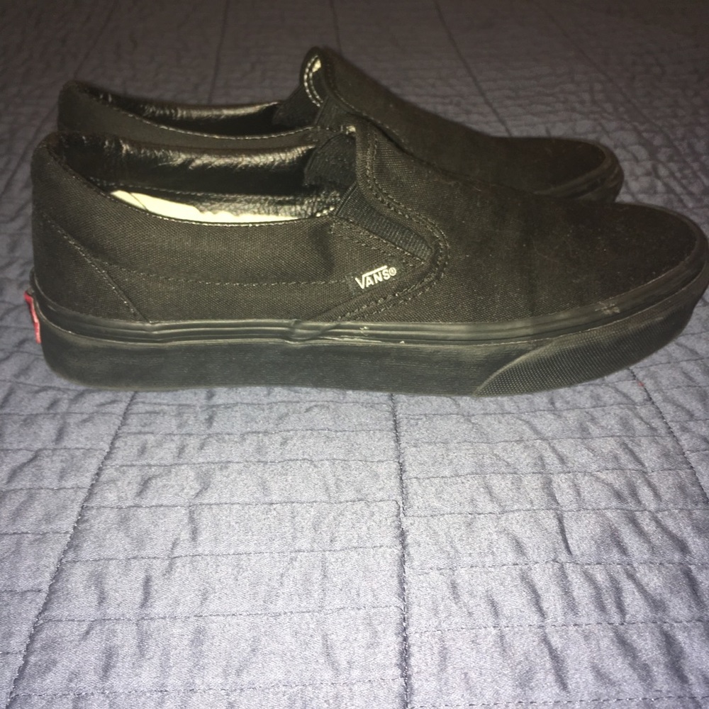 Vans All Black Slip Ons - NEVER WORN